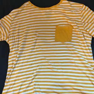 H&M Mens Yellow/White Striped T shirt